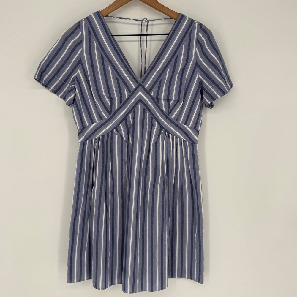 BANANA REPUBLIC 100% COTTON BLUE STRIPED‎ MINI DRESS XS NWT